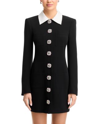 Cinq à Sept Sheryl Embellished Button Mini Dress