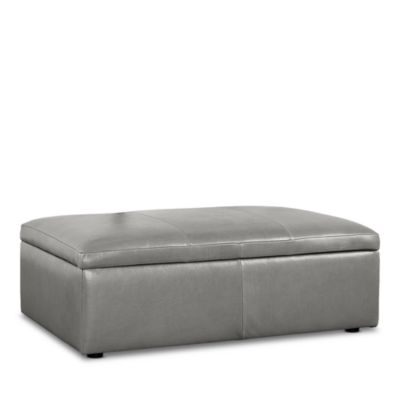 Auburn Large Rectangle Storage Ottoman, in Leather