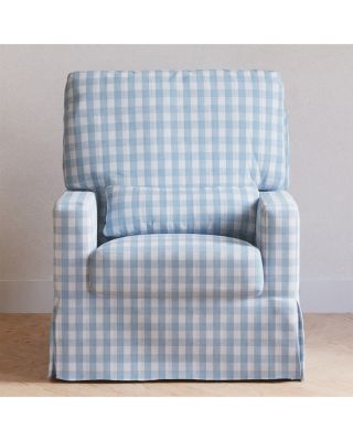 Crawford Pillowback Comfort Swivel Glider in Gingham