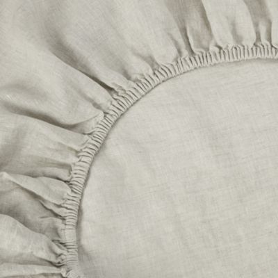 Linen Blend Fitted Sheet, Queen