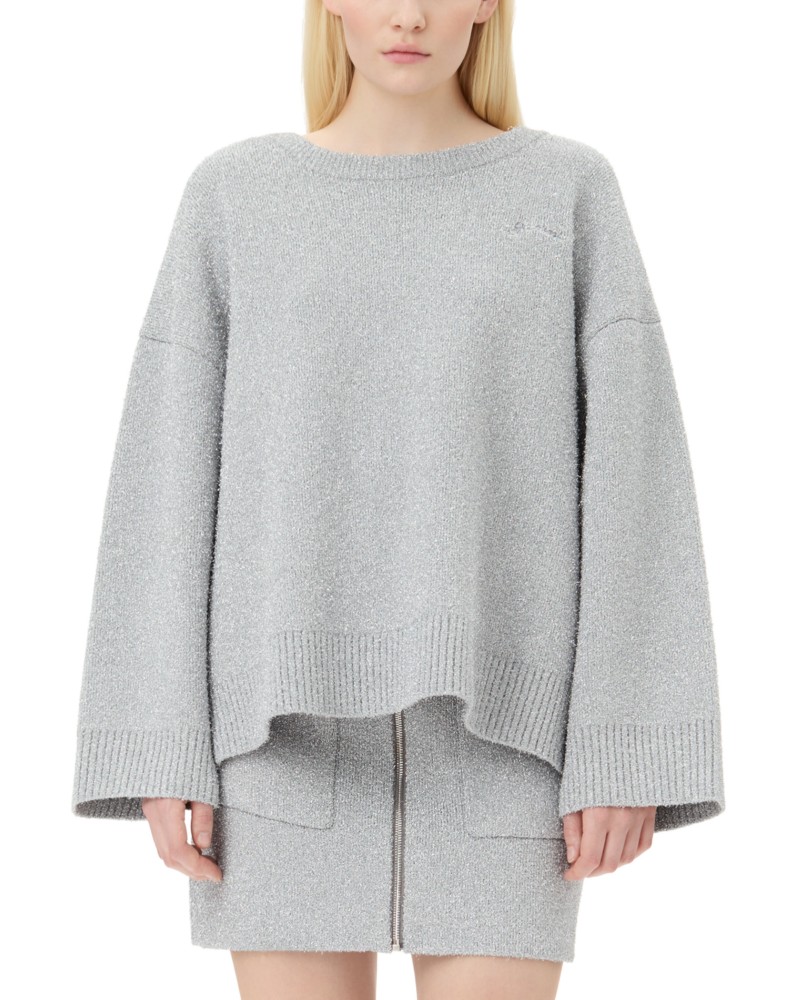 Ganni Sparkle Sweater in Silver