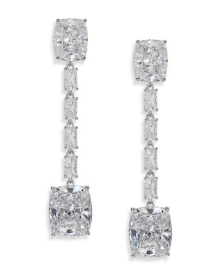 Nadri Cubic Zirconia Linear Drop Earrings in 18K Gold Plated