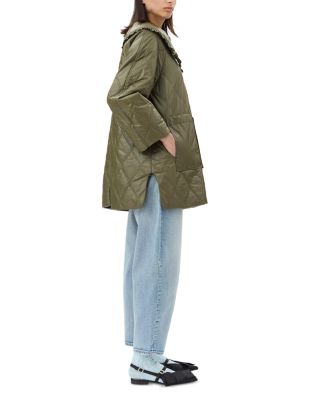 Shiny Quilted Midi Jacket