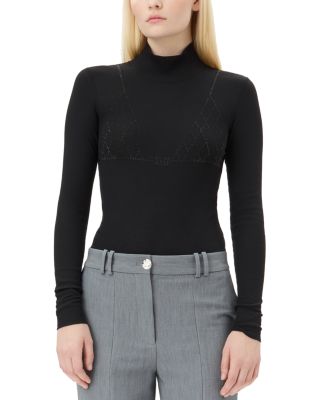 GANNI - Rib Rhinestone Top