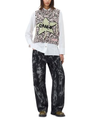 Izey Heavy Wide Leg Jeans in Washed Black