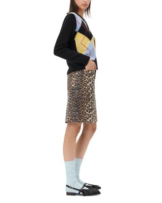 Harlequin Wool Blend Cardigan 