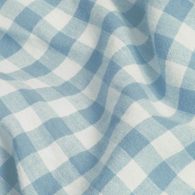 Gingham Linen Blend Fitted Sheet, Full