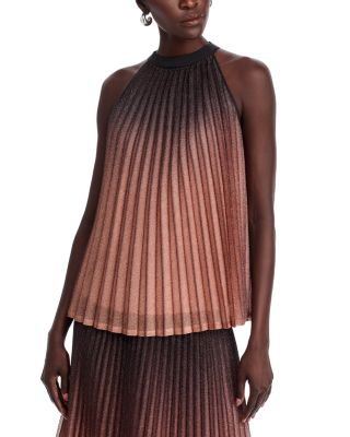 T Tahari - Pleated Shimmer Halter Top