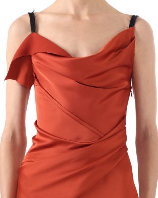 jason wu orange dress V-Neck Midi Length Dress