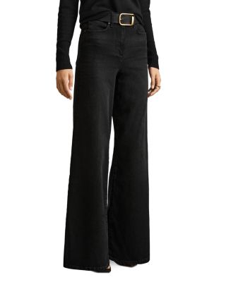 REISS - Ameria Wide Leg Jeans in Black