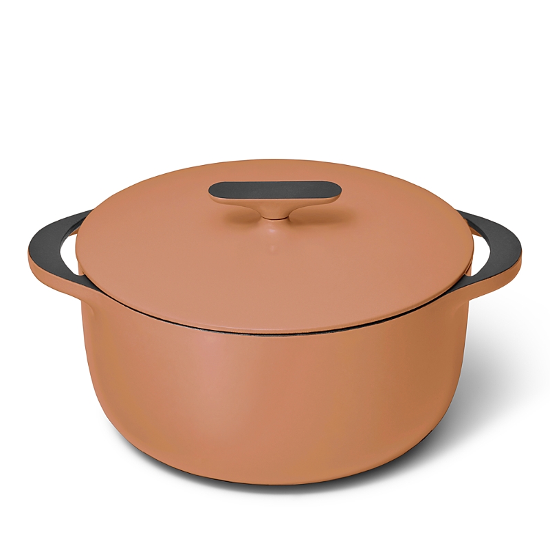 Caraway Enameled Cast Iron 6.5 Qt Dutch Oven With Flat Lid In Rust