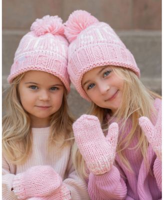 Girls' Lil Sis Bobble Hat & Mittens Set - Baby, Little Kid