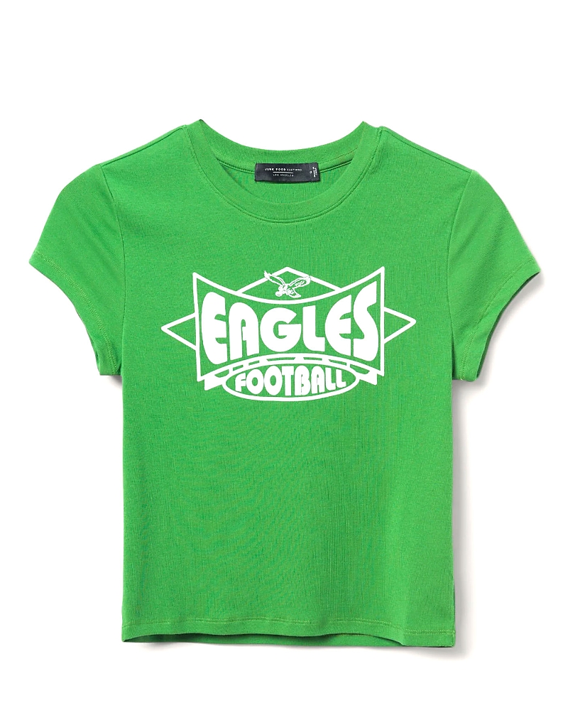 Junk Food Clothing Women's Nfl Philadelphia Eagles Baby Tee In Kelly