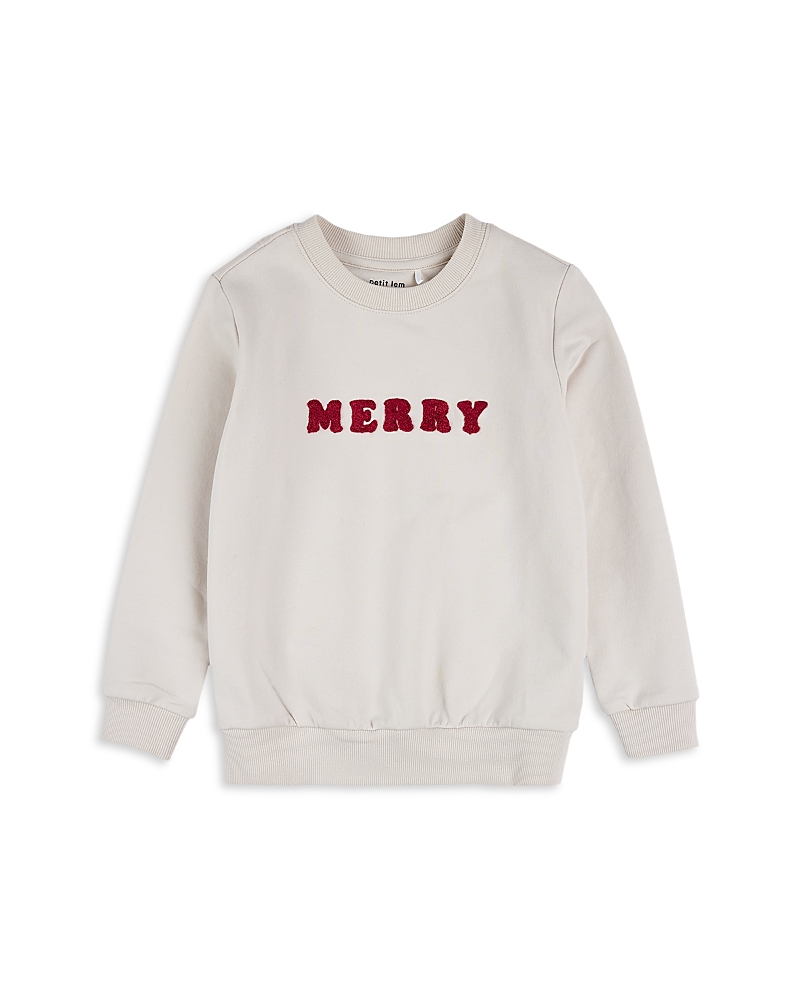Petit Lem Unisex Merry Fleece Sweatshirt - Little Kid In Beige