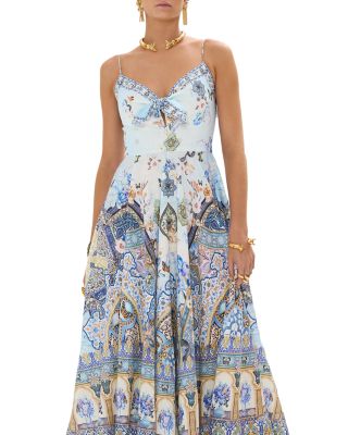Printed Linen Tie Front Dress in Al Manial Palace Memoirs