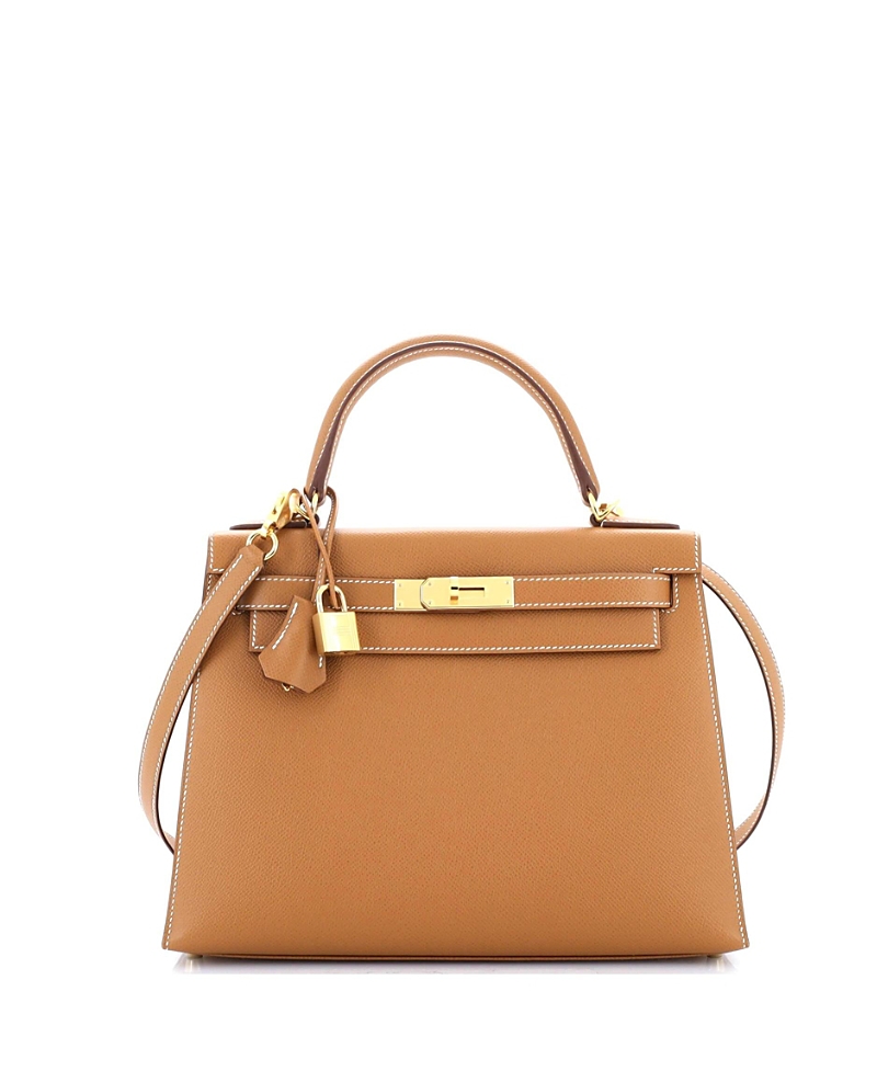 Pre-Owned Hermes Kelly 28 Handbag Brown Epsom with Gold Hardware