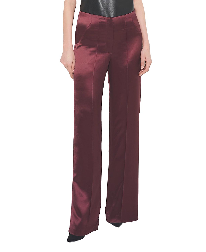 As By Df Collins Satin Trouser In Decadent Wine In Decadent Wine