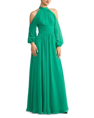 Wicked x Zac Posen Cold Shoulder Chiffon Gown