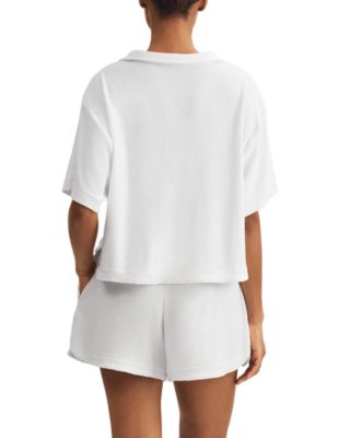 Terry Cloth Shirt &amp; Short Cover Up Set