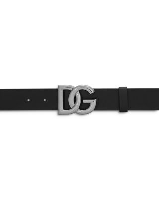 Men&#39;s Leather DG Logo Pin Buckle Belt
