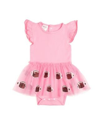 Sweet Wink Girls' Football Sequin Short Sleeve Tutu Bodysuit - Baby