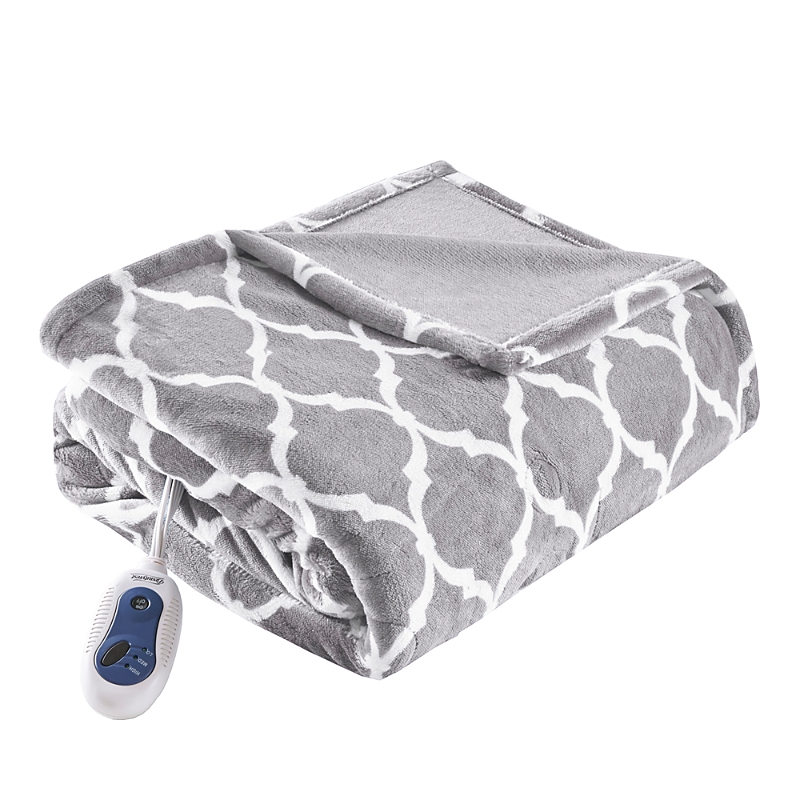Beautyrest Heated Oversized Throw Blanket In Grey