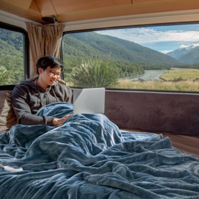 Heated Microlight to Berber Throw, 60" x 70"