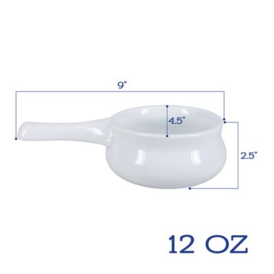 Onion Soup 12 oz. White Bowls, Set of 4 