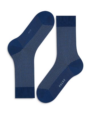 Uptown Tie Cotton & Nylon Grid Crew Socks