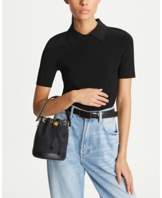 Mini T Monogram Jacquard Bucket Bag