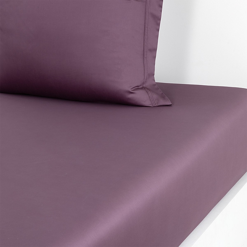 Yves Delorme Iris Triomphe Double Organic Cotton-sateen Fitted Sheet 135cm X 190cm In Iris
