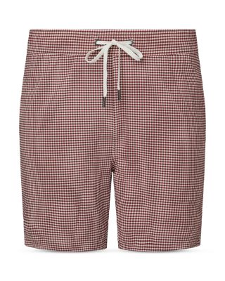 Charles Gingham Check Regular Fit 6.25" Swim Trunks