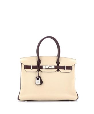 Pre-Owned Hermes Birkin 30 Handbag Bicolor Togo with Palladium Hardware
