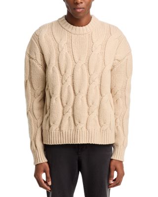 Chunky Regular Fit Cable Knit Wool Sweater 