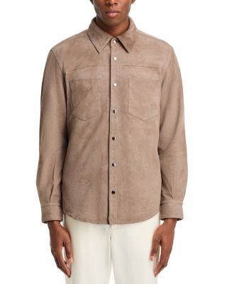 Regular Fit Leather Shirt Jacket