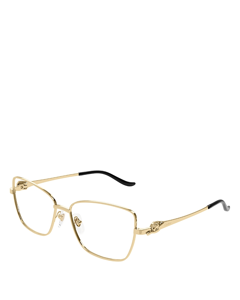 Cartier 55mm Rectangular Optical Glasses In Gold