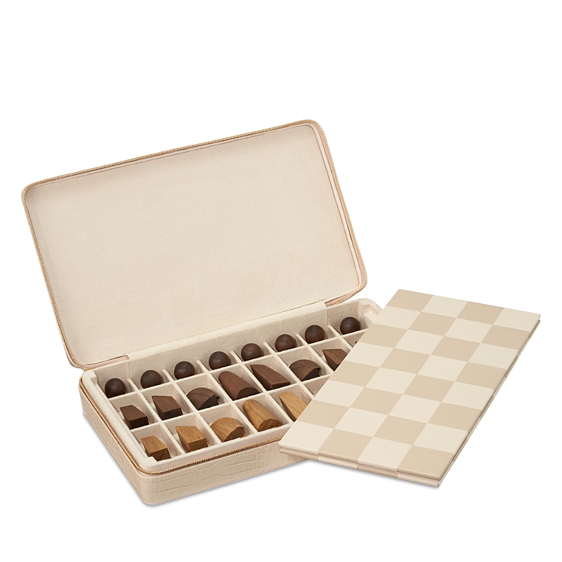 Aerin Enzo Travel Chess Set in Fawn