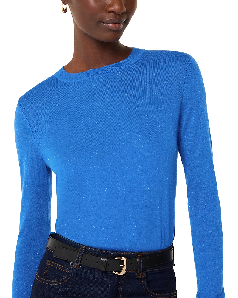 Whistles Annie Sparkle Crewneck Top In Blue