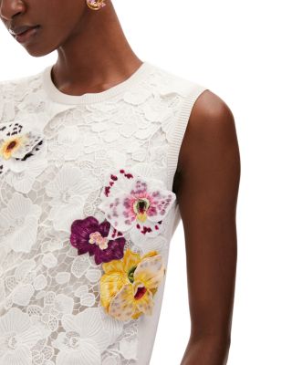 Guipure Floral Lace Knit Tank