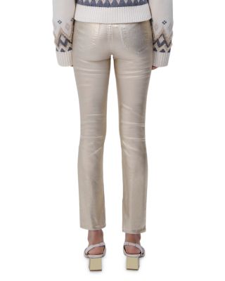 Rae High Rise Ankle Skinny Jeans in Gold Foil