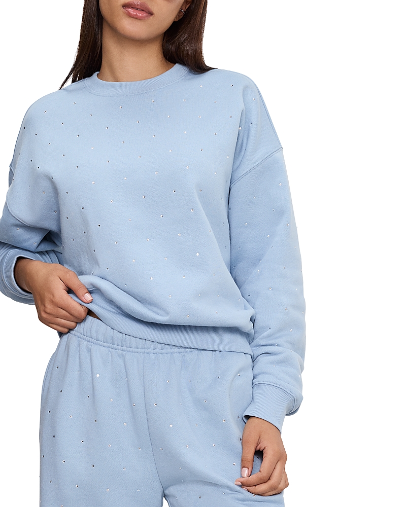 Shop Good American Crystal Crewneck Sweatshirt In Ws