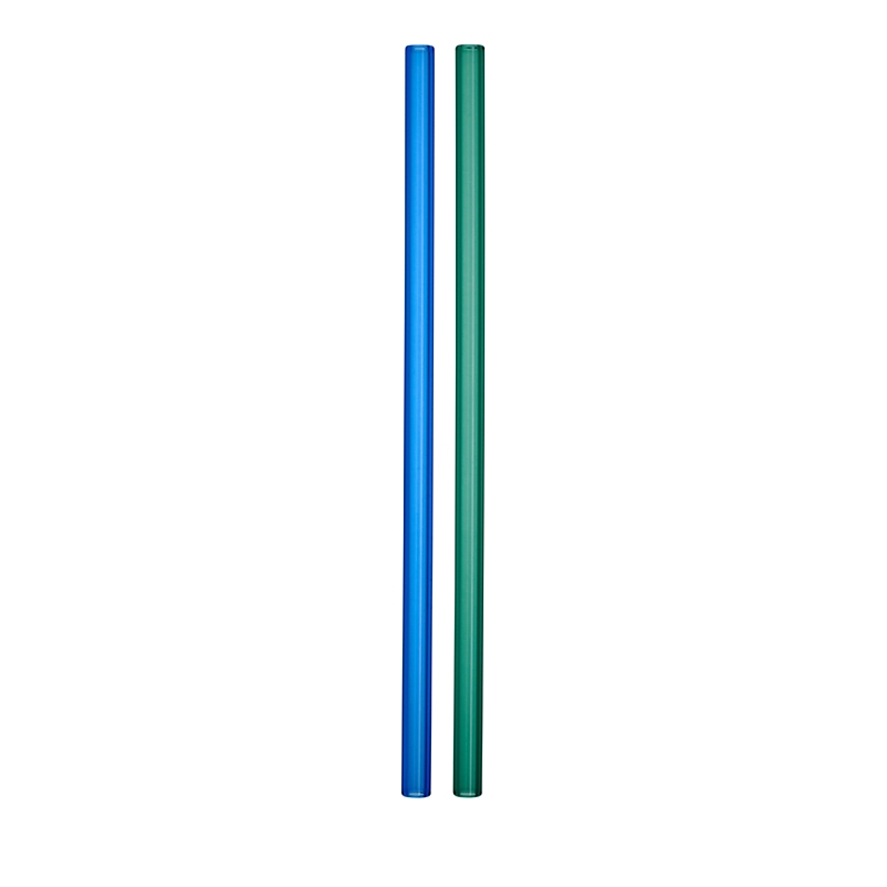Kosta Boda Sipsavor 2-piece Glass Straw Set In Blue/green