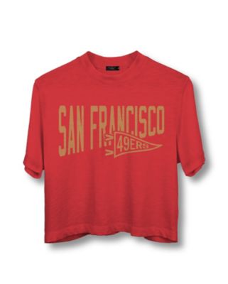 Junk Food Clothing - Women's NFL San Francisco 49ers Dual Threat Mock Neck Crop Tee