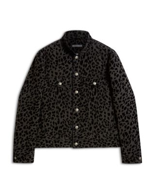 Tobi Animal Print Regular Fit Down Trucker Jacket 