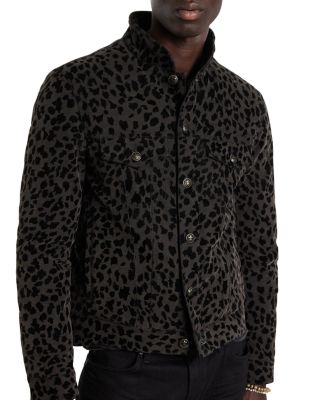 Tobi Animal Print Regular Fit Down Trucker Jacket 