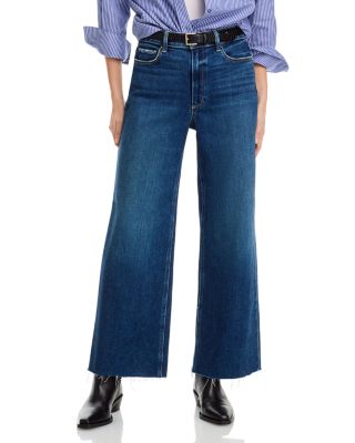 PAIGE - Petites Anessa Raw Hem Wide Leg Jeans in Arpeggio