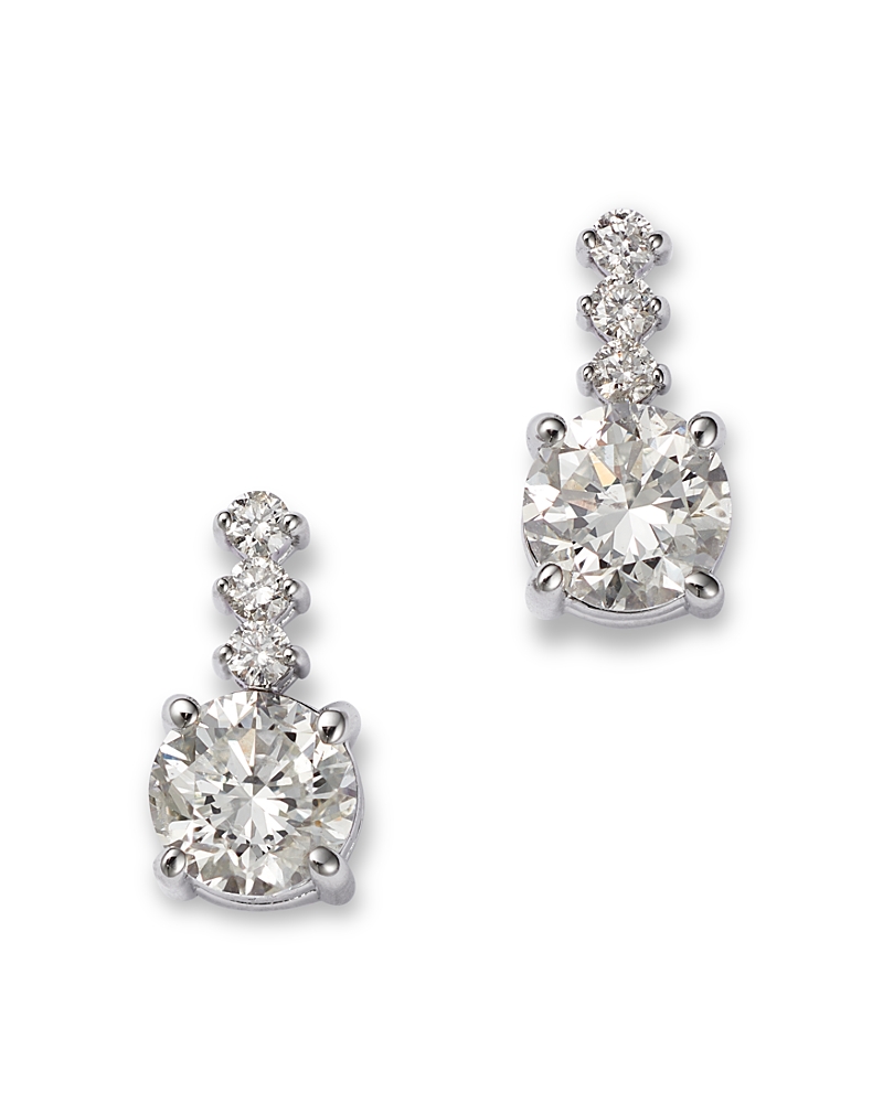 Bloomingdale's Fine Collection 14k White Gold Diamond Drop Earrings, 1.0 Ct. T. W. In White