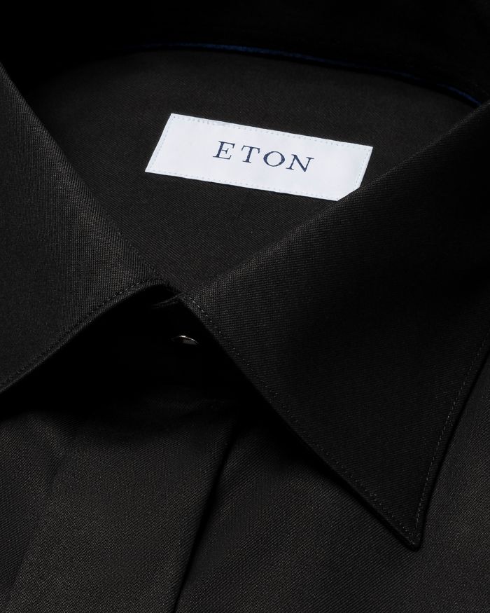 Slim Fit Twill Fly Front Formal Shirt