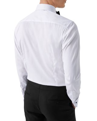 Slim Fit Twill Fly Front Formal Shirt