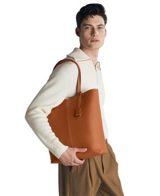 Tall Leather Soft Tote Bag